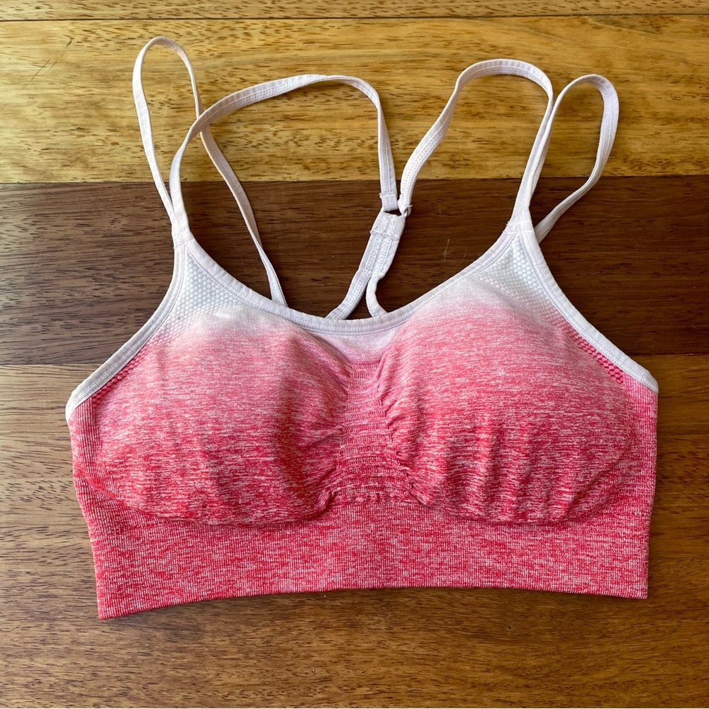Champion Pink Red Ombré Strappy Sports Bra